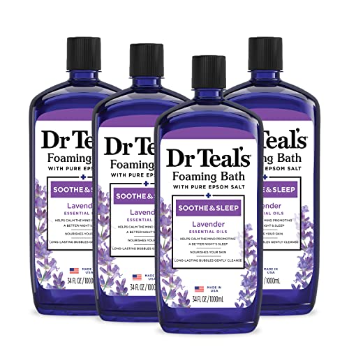 Dr Teal's Foaming Bath with Pure Epsom Salt, Soothe & Sleep with Lavender