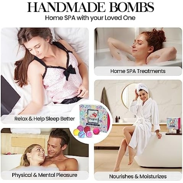 Love Insignia Bath Bombs for Women Relaxing – 12 Pcs Natural Bath Bomb Gift Set - Image 5
