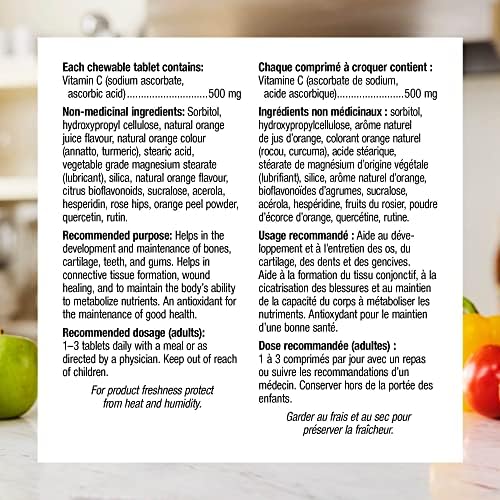 Webber Naturals Vitamin C Chewbale 500 mg, 300 Orange Flavour Tablets - Image 4