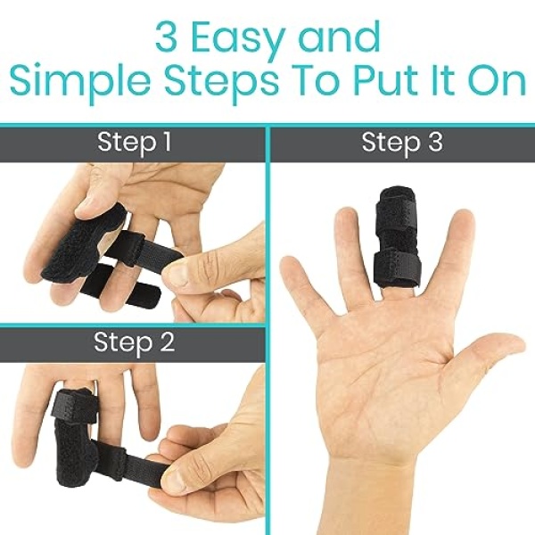 Vive Finger Splint (2 Pack) - Universal Finger Straightener - Broken and Trigger - Image 9