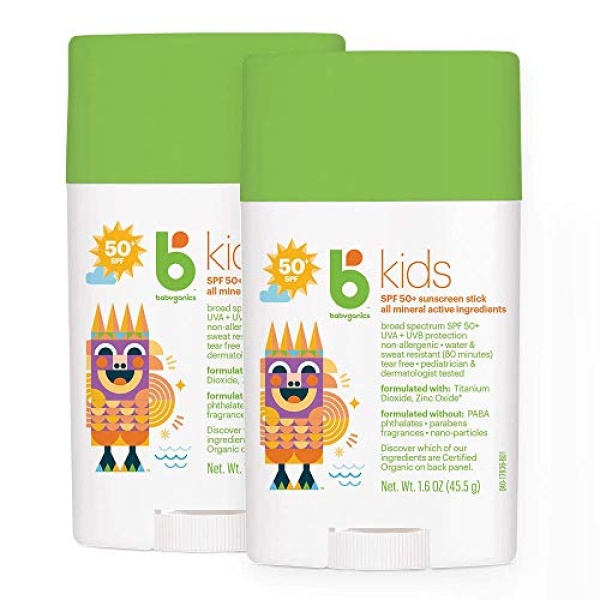 Babyganics SPF 50 Travel Size Kids Sunscreen Stick UVA UVB Protection