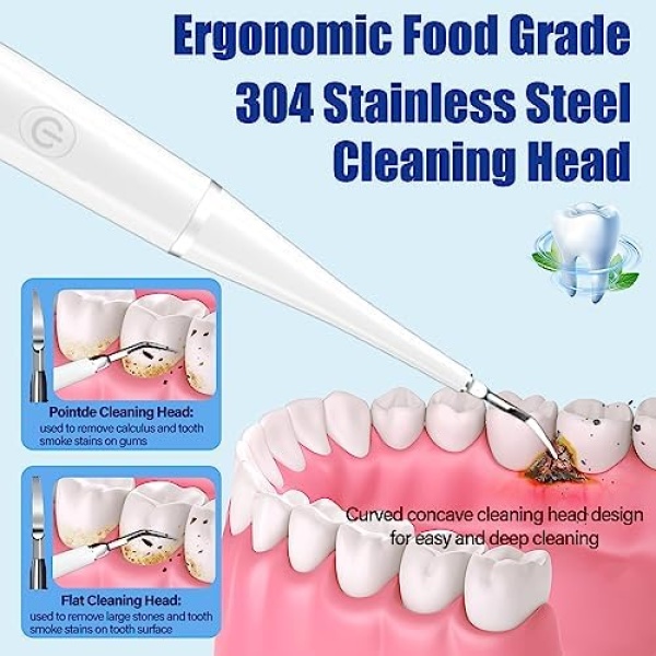Suwer Plaque Remover for Teeth, Electric Tooth Cleaner Tartar Remover Tool with - Image 3