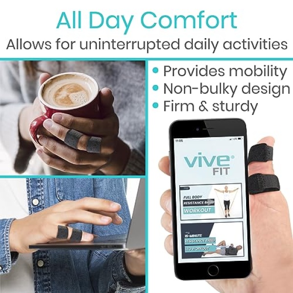Vive Finger Splint (2 Pack) - Universal Finger Straightener - Broken and Trigger - Image 8
