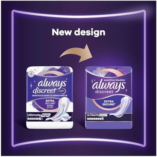 Always Discreet Incontinence Pads Women, Ultimate Night, Absorbency - Image 5