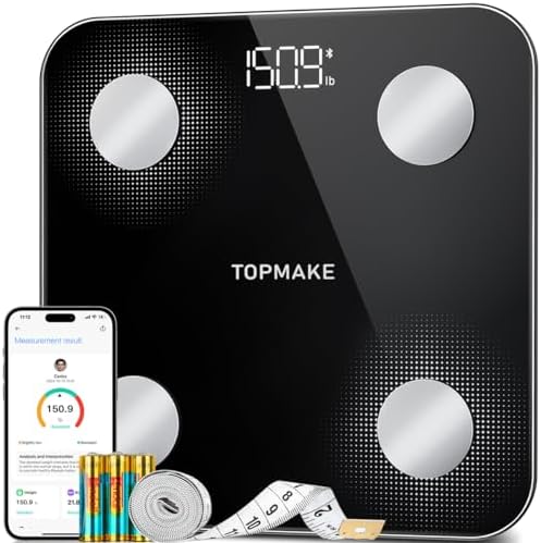 TOPMAKE - Scale for Body Weight, Digital Bathroom Scale BMI Weighing