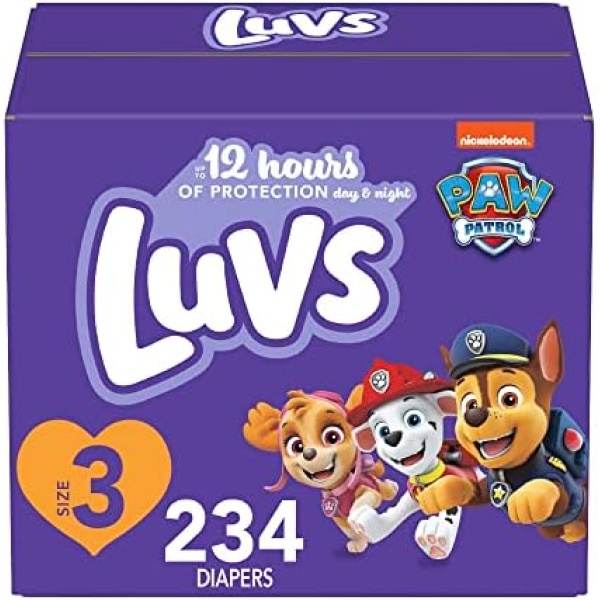Luvs Diapers - Size 3, 234 Count, Paw Patrol Disposable Baby Diapers