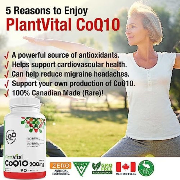 PlantVital's Coenzyme Q10 200mg - CoQ10 Supplement - Support Cardiovascular - Image 4