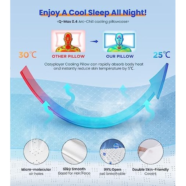 Ultra Pain Relief Cooling Pillow for Neck Support, Adjustable Cervical Pillow - Image 5