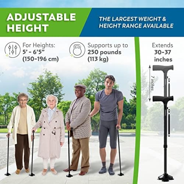 HONEYBULL Walking Cane for Men & Women - Foldable, Adjustable, Collapsible - Image 6
