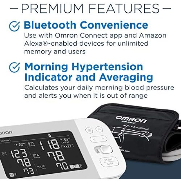 OMRON Platinum Blood Pressure Monitor, Upper Arm Cuff, Digital Bluetooth Blood - Image 2