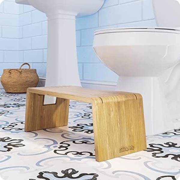 Squatty Potty Oslo Folding Bamboo Toilet Stool – 7 Inches, Collapsible Bathroom - Image 7