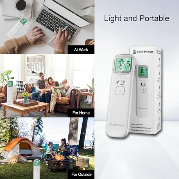 PATH PHARM Ear and Forehead Thermometer with Infrared Instant Read Digital - Image 6