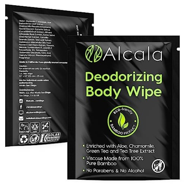 Deodorizing Body Wipes Individual Shower Wipes 100% Pure Biodegradable Bamboo - Image 8