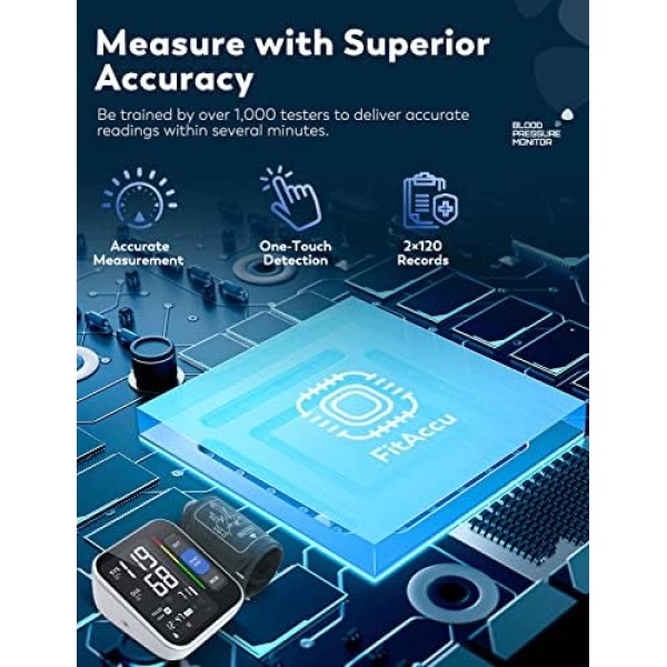 Blood Pressure Monitors for Home Use Upper Arm, Accurate Cuff 8.7”-15.7” Monitor - Image 3