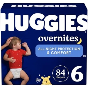 Huggies Size 6 Overnites Baby Diapers: Overnight Diapers, Size 6 (35+ lbs), 84