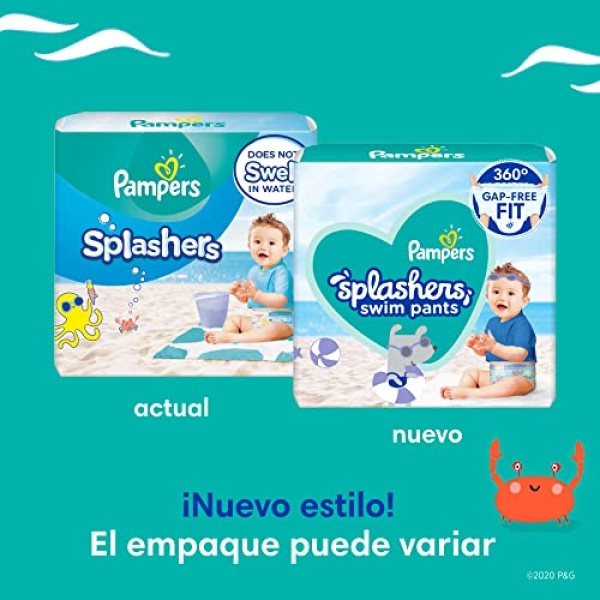 Pampers Splashers Swim Diapers Disposable Swim Pants, Medium (20-33 lb), 11 - Image 3
