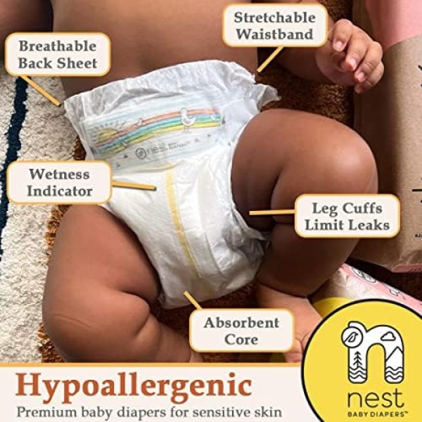 Size 1, 7-13 lbs. (112 Count) Disposable Premium Diapers for Newborn Babies, - Image 3