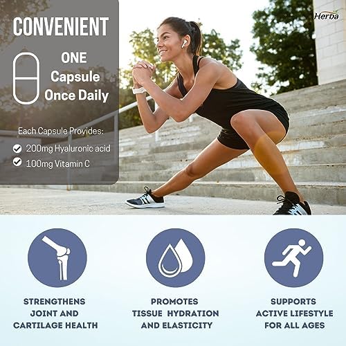 Herba Hyaluronic Acid Supplement 200mg - 100 Vegetable Capsules | Hyaluronic - Image 5