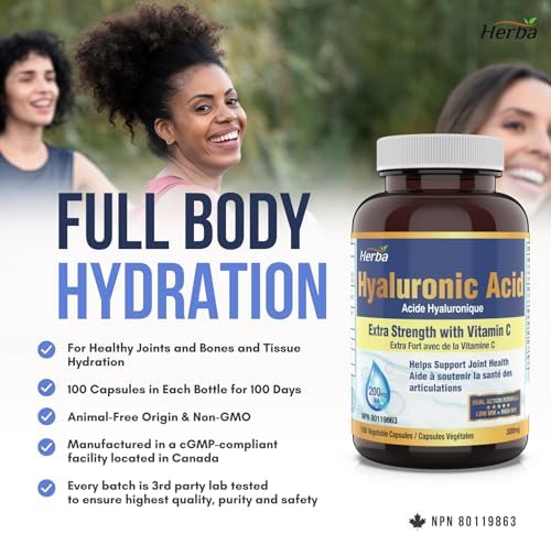 Herba Hyaluronic Acid Supplement 200mg - 100 Vegetable Capsules | Hyaluronic - Image 6