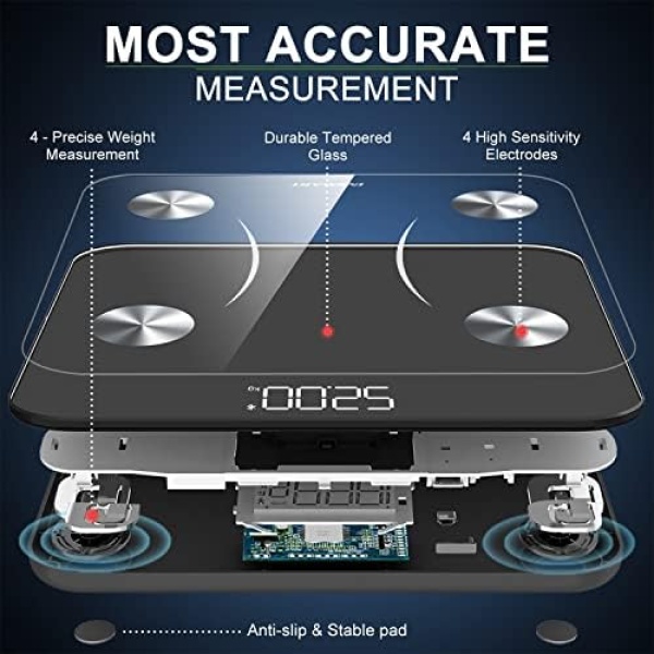 Bluetooth Body Fat Scales, INSMART Smart Digital Bathroom Weight - Image 6