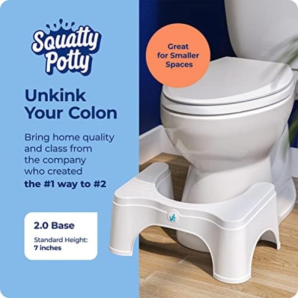Squatty Potty Original Toilet Stool 2.0 Base 7", White, 1 Count - Image 2