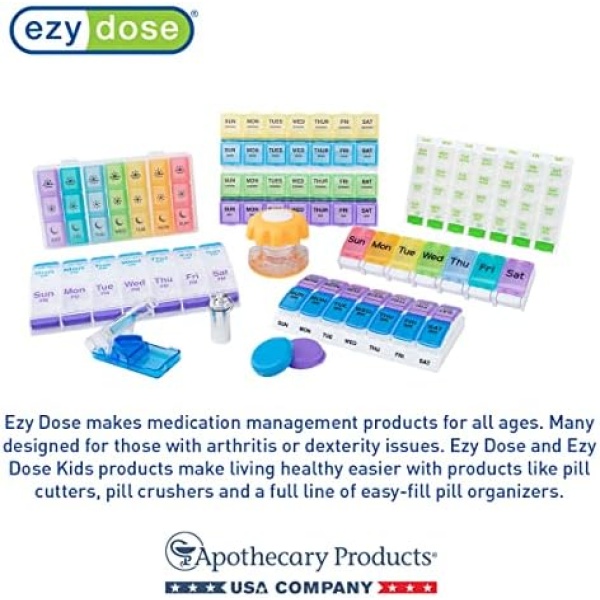 Ezy Dose Weekly (7-Day) AM/PM Pill Organizer, Vitamin and Medicine Box - Image 8