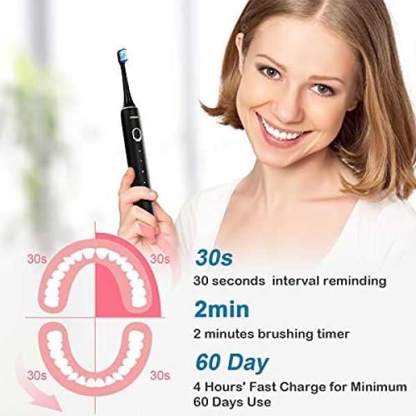 Electric Toothbrush with Water Flosser, Cordless Water Flosser and Ultrasonic - Image 6