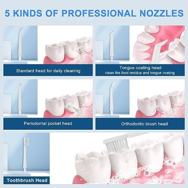 Hotodeal Water Dental Flosser with Electric Toothbrush,Portable Cordless - Image 4