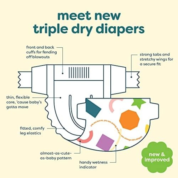 Babyganics Diapers, Size 1, 80 ct, Ultra Absorbent Diapers - Image 2