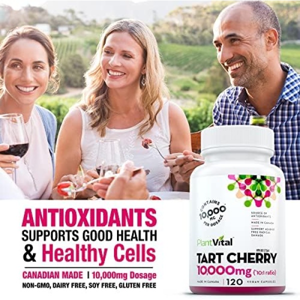 PlantVital Organic Tart Cherry Capsules -10,000mg Per Day -10:1 Cherry Extract - Image 4
