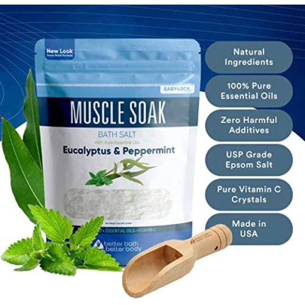 Bath Salts Sampler (4-Pack of 2-lbs) Variety Bath Soaks with Bamboo Scoop - Image 5