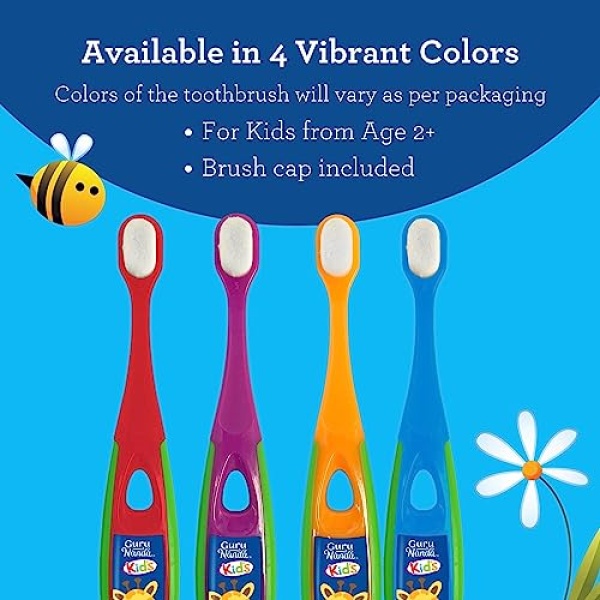 GuruNanda Butter on Gums Toddler Toothbrush (2 Pack) - Multi-Color Kids - Image 3