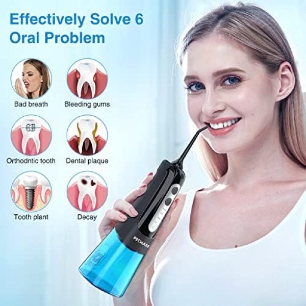 PECHAM Water Flosser Cordless Dental Pick for Teeth Clean, Professional Oral - Image 4