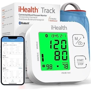 iHealth Track Smart Upper Arm Blood Pressure Monitor with Wide Range Cuff That