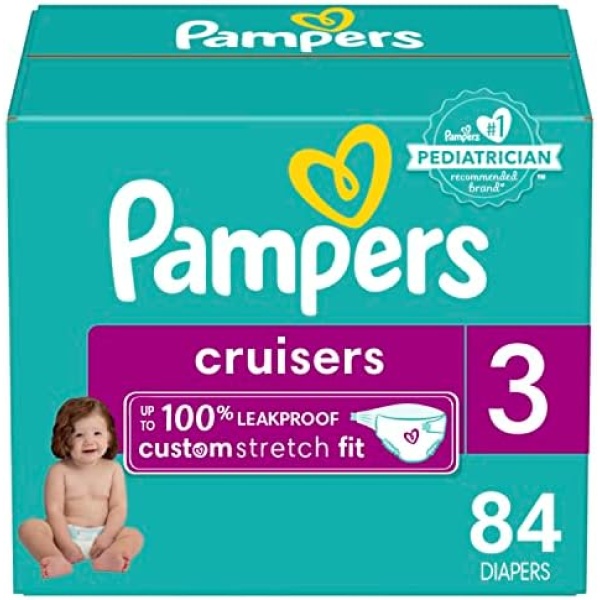 Pampers Cruisers Diapers - Size 3, 84 Count, Disposable Active Baby Diapers with