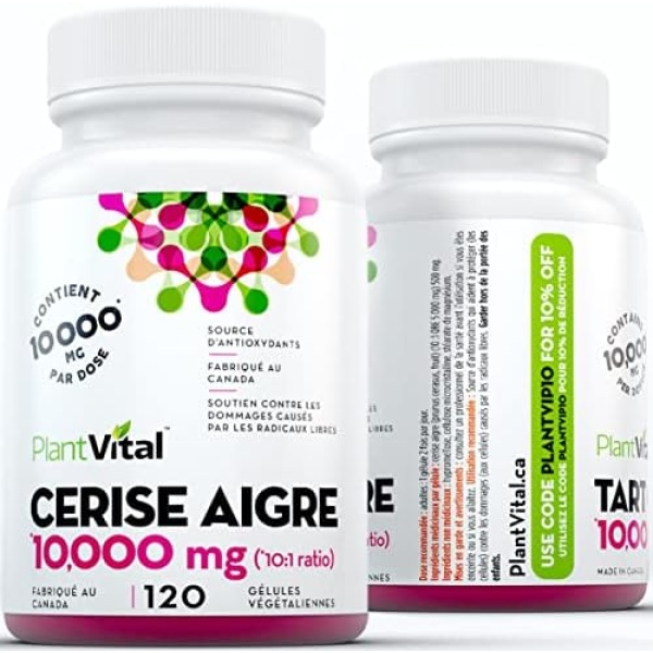 PlantVital Organic Tart Cherry Capsules -10,000mg Per Day -10:1 Cherry Extract - Image 7