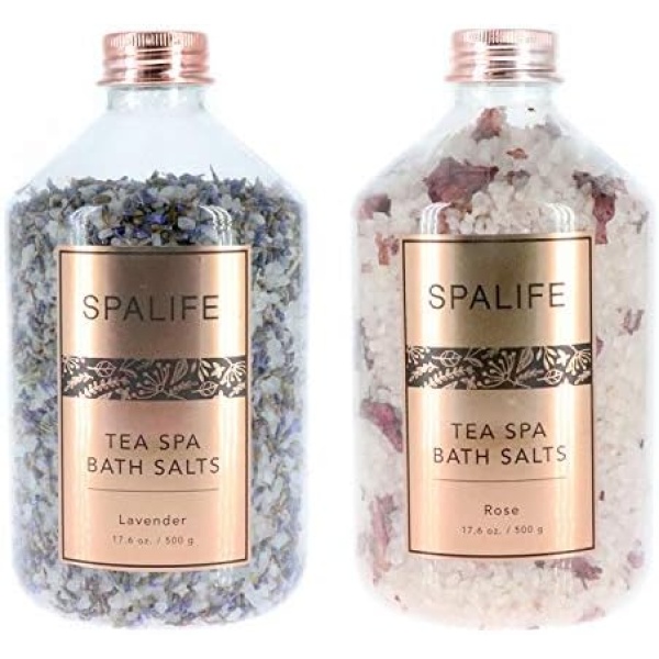 SpaLife Soothing Petal-Infused Effervescent Mineral Bath Salts - 2 Pack 17.6 oz.