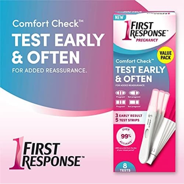 FIRST RESPONSE Comfort Check Pregnancy Test, 8 Count, Pink & White - Image 2