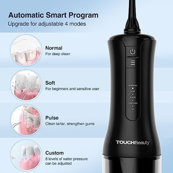 Water Flosser Teeth Cleaner-TOUCHBeauty Full Oral Care Kit, Rechargeable Water - Image 5