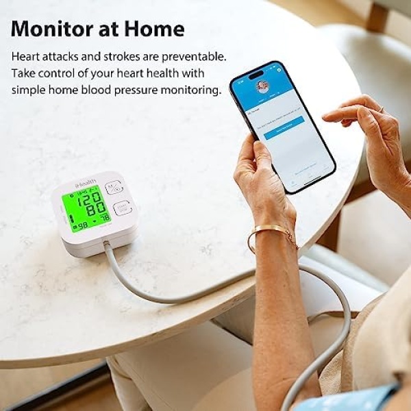 iHealth Track Smart Upper Arm Blood Pressure Monitor with Wide Range Cuff That - Image 5