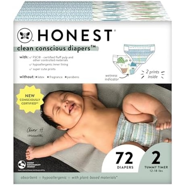 The Honest Company Clean Conscious Diapers | Plant-Based, Sustainable | Turtle