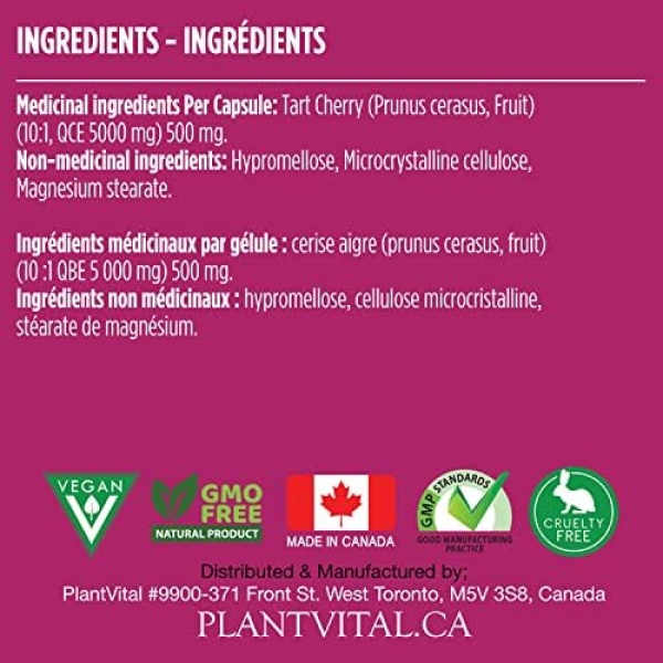 PlantVital Organic Tart Cherry Capsules -10,000mg Per Day -10:1 Cherry Extract - Image 6