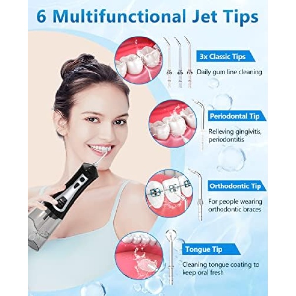 Skeufy Water Flosser for Teeth Cleaner, DIY Setup and 5 Cleaning Modes 6 Jet - Image 6