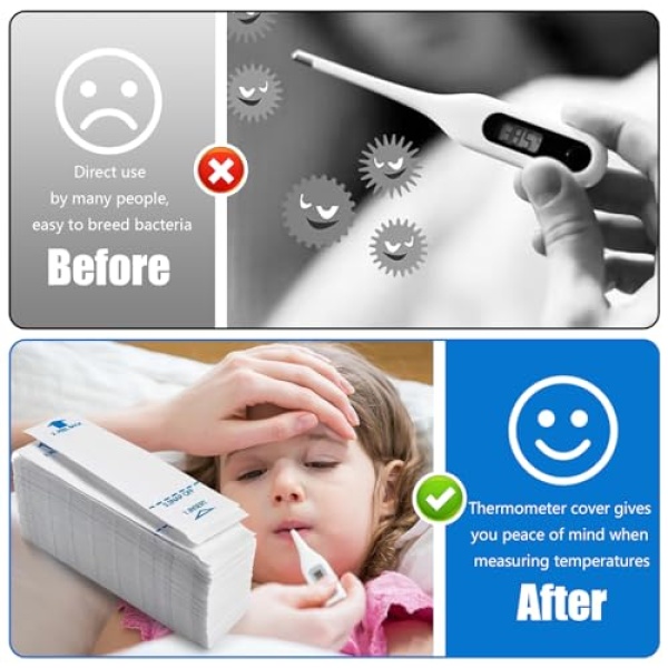 Digital Thermometer Probe Covers, 200 Pcs Disposable Thermometer Covers, - Image 4