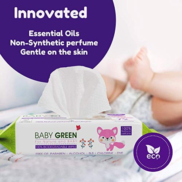Biodegradable Baby Wipes Natural Perfume – Pack (6 Packs of 72) 432 – 99% Pure - Image 3