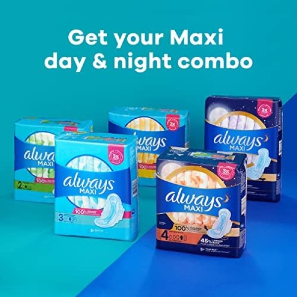 Always Maxi Feminine Pads for Women, Size 5 Extra Heavy Overnight Absorbency - Image 7