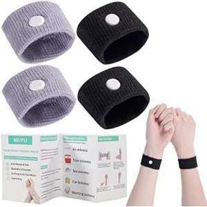 2 Pairs Car Motion Sickness Wristbands Acupressure Nausea Relief Band