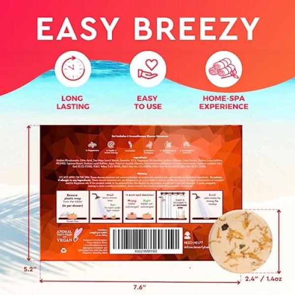 Cleverfy Shower Steamers Aromatherapy - Variety Pack of 6 Shower Bombs - Image 2
