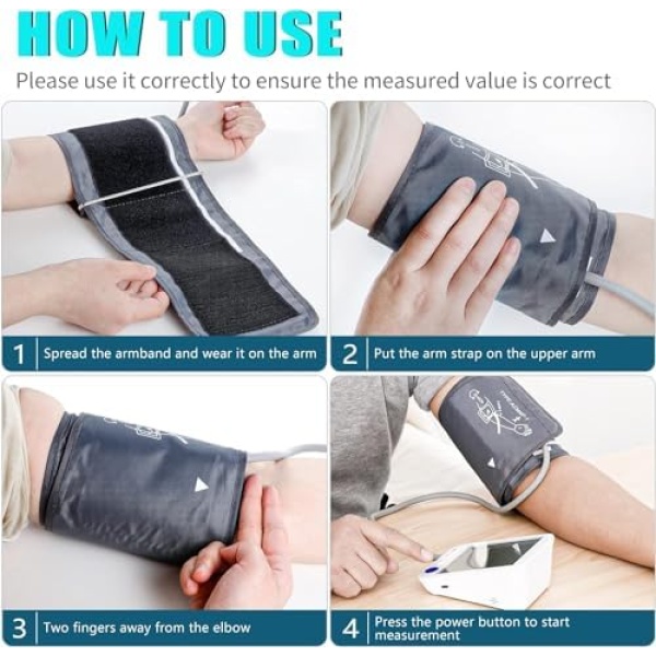 Blood Pressure Monitor Upper Arm Large LED Backlit Screen 1000 Sets Memory - Image 4