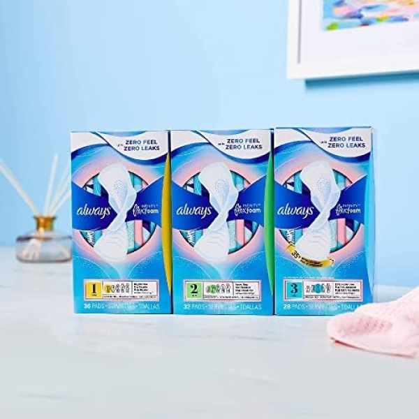 Always Infinity Feminine Pads for Women, Size 2 Regular, with wings, unscented - Image 7